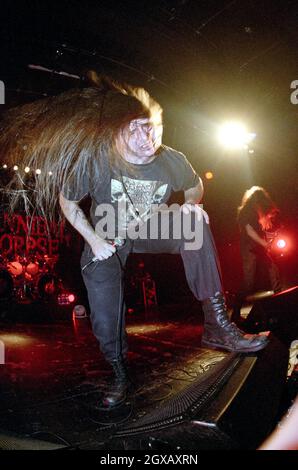 Il Cannibal Corpse si esibirà nella sala da ballo Commodore di Vancouver. Foto Stock