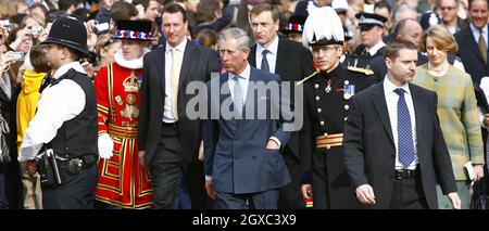 Prince Charles, Prince of Wales partecipa ad un ricevimento alla Torre di Londra per lanciare la settimana del turismo britannico il 12 marzo 2007. Foto Stock