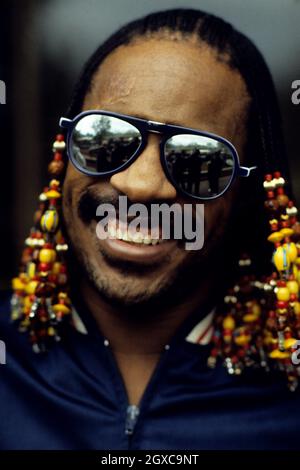 Cantante e cantautore americano Stevie Wonder. 12/04/1981 Foto: Anwar Hussein/EMPICS intrattenimento Foto Stock