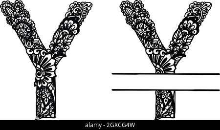Lettera Y disegnata a mano per l'elemento di disegno. Illustrazione vettoriale Illustrazione Vettoriale