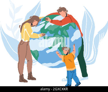 Salva pianeta e natura Occupation Family Vector Illustrazione Vettoriale