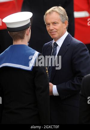 Tony Blair partecipa a un Servizio di commemorazione per segnare la fine delle operazioni di combattimento in Iraq alla Cattedrale di St Paul il 9 ottobre 2009 a Londra, Inghilterra Foto Stock