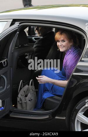 Duchessa di York, Sarah Ferguson arriva alla Ball di Buterfly per bambini Caudwell a Battersea Evolution, Londra. Foto Stock