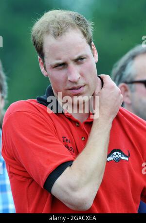 Il Principe William suona la polo al Cirencester Park il 6 giugno 2010. Foto Stock