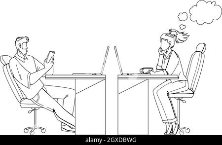 Procrastinare i colleghi degli impiegati Vector Illustrazione Vettoriale