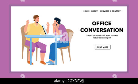 Conversazione in ufficio tra colleghi Vector Illustrazione Vettoriale