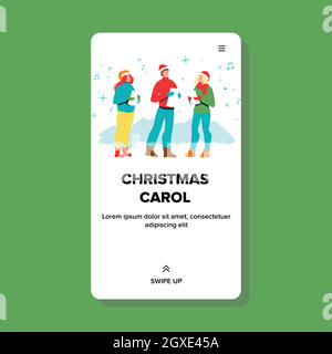 Natale Carol canto persone cantanti Vector Illustrazione Illustrazione Vettoriale