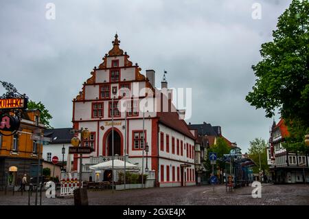 Storico Municipio o Rathhaus edificio a Bad Salzuflen Foto Stock