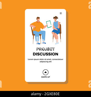Project Discussion Business Occupation Vector Illustrazione Vettoriale