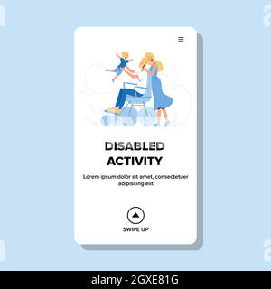 Attività Disabled Padre lancia Son Vector Illustrazione Vettoriale