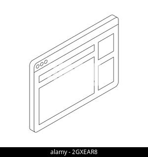 Icona del sito web in stile 3D isometrico isolato su sfondo bianco Foto Stock