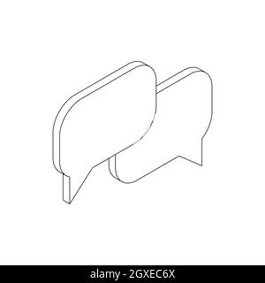Icona fumetti vocali in stile 3D isometrico isolato su sfondo bianco Foto Stock