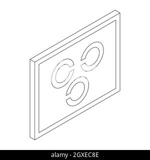 Icona del grafico del test visivo in stile 3D isometrico isolato su sfondo bianco Foto Stock