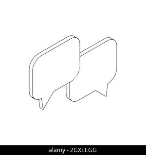 Speach bugle icona in stile 3D isometrico su sfondo bianco Foto Stock