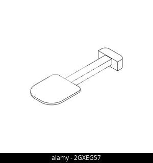 Icona a forcella multifunzione in stile 3D isometrico su sfondo bianco Foto Stock