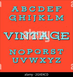 Carattere Alphabet stile retro vintage per qualsiasi design Foto Stock