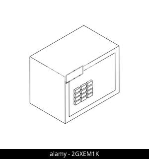 Icona di sicurezza in stile 3D isometrico isolata su sfondo bianco Foto Stock