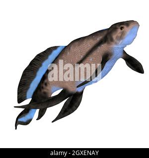 Scaumenacia è un pesce predatore estinto che visse in ambienti marini durante il periodo del Devonian. Foto Stock