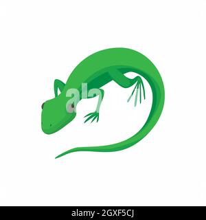 Icona lizard in stile cartoon isolato su sfondo bianco Foto Stock