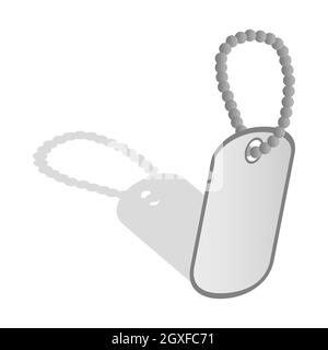 Icona di identificazione del badge militare in stile 3D isometrico su sfondo bianco Foto Stock