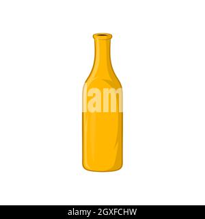 Bottiglia di birra icona in stile cartone animato su sfondo bianco Foto Stock