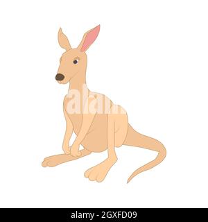 Kangaroo icona in stile cartoon isolato su sfondo bianco. Animali simbolo Foto Stock