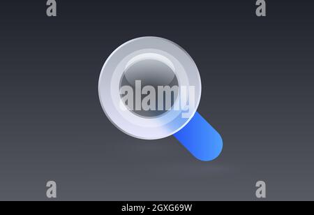 Icona trasparente di ricerca in vetro, cartello di raccolta. Illustrazione vettoriale Illustrazione Vettoriale