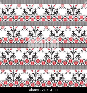 Seamless pattern design ispirato dal rumeno tradizionale ricamo Foto Stock