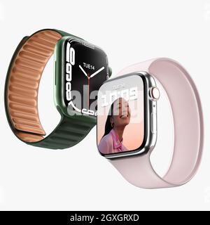 apple watch serie 7 3d modello di rendering Foto Stock
