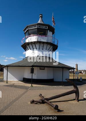 L'ex faro di Harwich Low, ora utilizzato come Harwich Maritime Museum, Harwich, Essex, Inghilterra, Regno Unito Foto Stock