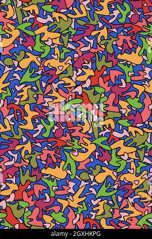 Disegno astratto di sfondo senza giunture disegnato a mano, Vector. Illustrazione Vettoriale