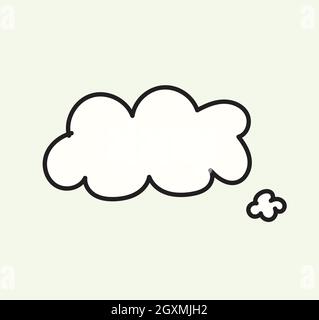 Bolla di pensiero isolata su sfondo bianco. Design piatto. Illustrazione Vettoriale