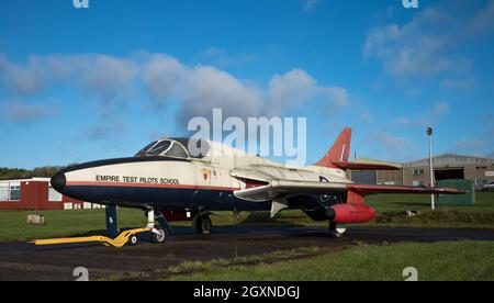 Aereo da caccia Hawker Hunter in pensione Foto Stock