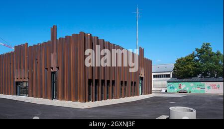 Edificio sostitutivo e nuova costruzione del Teatro di Cavallo di Schwere, quartiere creativo di Dachauerstrasse, Neuhausen-Nymphenburg, Monaco, Upper Foto Stock