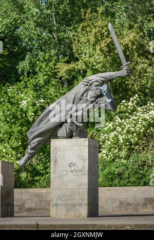 Memoriale degli Interbrigadisti durante la guerra civile spagnola, Volkspark, Friedrichshain, Berlino, Germania Foto Stock