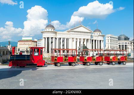 Museo archeologico di Macedonia, attrazione turistica treno, Skopje, Macedonia Foto Stock