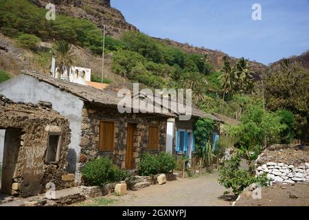 Rua de Banana, Banana Street, Cidade Velha, Santiago Island, Ilhas de Sotaventok Capo Verde Foto Stock