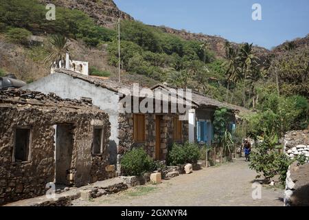 Rua de Banana, Banana Street, Cidade Velha, Santiago Island, Ilhas de Sotaventok Capo Verde Foto Stock