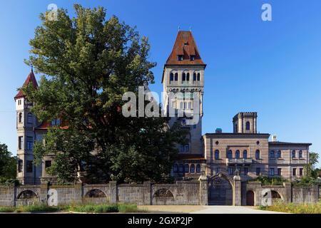 Faber Castello, costruito dal 1843 al 1846, Neo-Renaissance, esteso 1903-1906, Romanticismo tedesco, Città di Stein, Franconia media, Franconia, Baviera Foto Stock