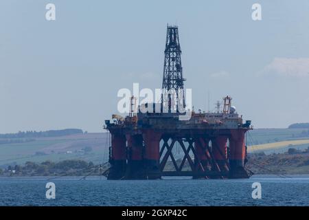 Oil rig, Firth of Moray, Scozia, Regno Unito Foto Stock