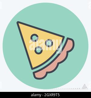 Icona Pizza - stile a due toni - illustrazione semplice, tratto modificabile, vettore modello di disegno, buono per stampe, poster, pubblicità, annunci, i Illustrazione Vettoriale