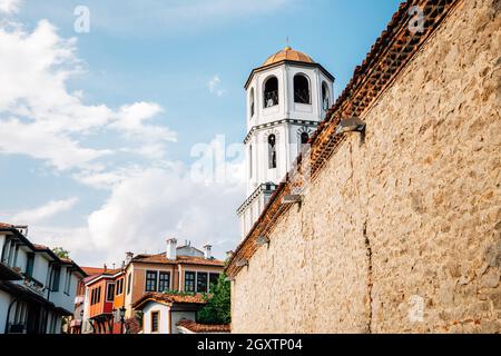 La città vecchia di Plovdiv e la chiesa di San Costantino ed Elena in Bulgaria Foto Stock