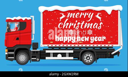 Natale consegna camion isolato. Illustrazione Vettoriale
