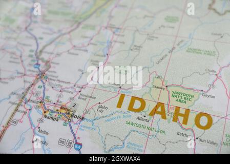 Mappa di Idaho Foto Stock