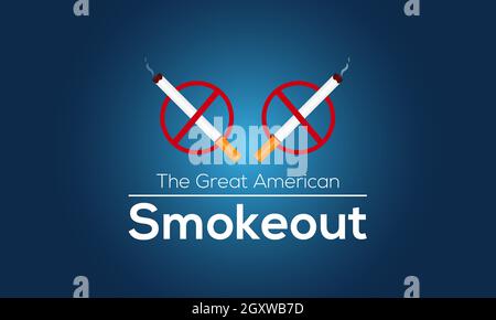 Il grande design americano fumkeout banner su sfondo bianco. Modello vettoriale Illustrazione Vettoriale