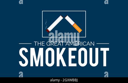 Il grande design americano fumkeout banner su sfondo bianco. Modello vettoriale Illustrazione Vettoriale