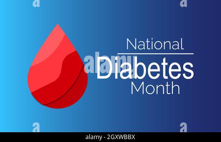 National diabetes Month banner design su sfondo bianco. Modello vettoriale Illustrazione Vettoriale