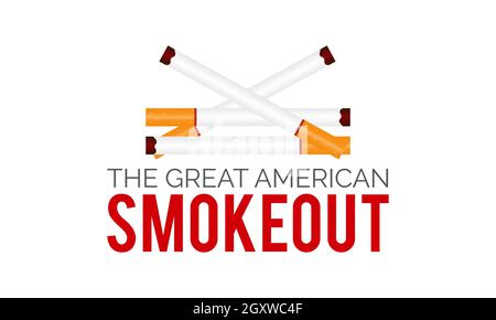 Il grande design americano fumkeout banner su sfondo bianco. Modello vettoriale Illustrazione Vettoriale