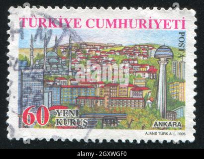 TURCHIA - CIRCA 2005: Timbro stampato dalla Turchia, mostra provincia Ankara, circa 2005 Foto Stock