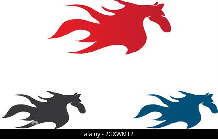 Cavallo modello Logo illustrazione vettoriale design Illustrazione Vettoriale